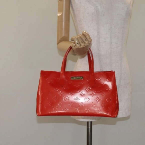 LOUIS VUITTON Monogram Vernis Wilshire PM Bag Orenge Sunset - Picture 1 of 15